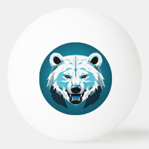 Wilde geometrische Illustration eines Eisbären Tischtennisball
