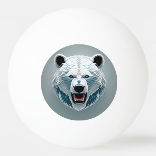 Wilde geometrische Illustration eines Eisbären Tischtennisball