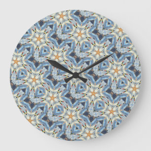 wilde geometrische Uhr des blauen Sternes