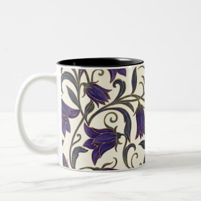 Wilde Glockenblumenmuster Zweifarbige Tasse (Links)