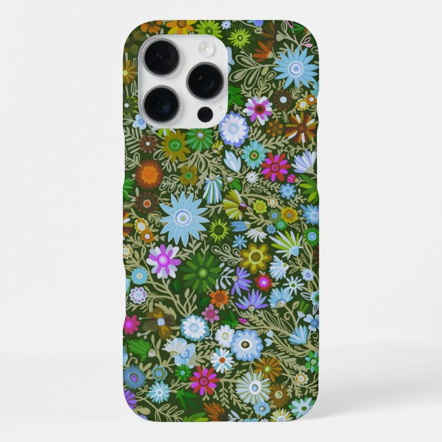 Wilde grüne Felder blühen iPhone Hülle (Rückseite)