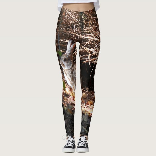 Wilde Häschenkaninchen-Entwurfs-Leggings Leggings (Vorderseite)