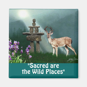 Wilde Hirsche & Inukshuk Wilderness Giftmagnete Magnet