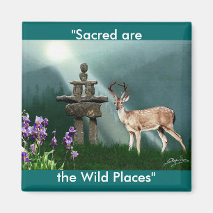 Wilde Hirsche & Inukshuk Wilderness Giftmagnete Magnet