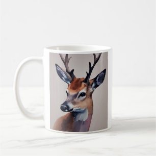 Wilde Hirsche Portrait Aquarellmalerei, Hirsche Kaffeetasse