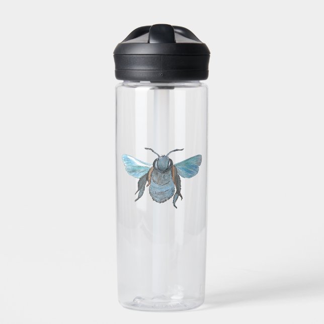 Wilde Holzbiene fliegt Trinkflasche (Vorderseite)