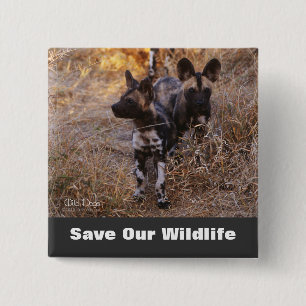 Wilde Hunde Rettete unsere Tierwelt Button