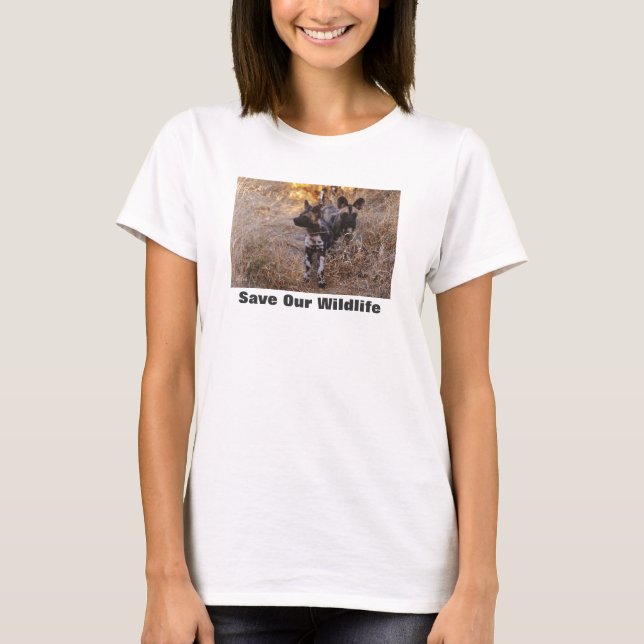 Wilde Hunde Rettete unsere Tierwelt T-Shirt (Vorderseite)