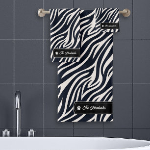 Wilde Ideen Silver Label Black & White Zebra ID116 Badhandtuch Set