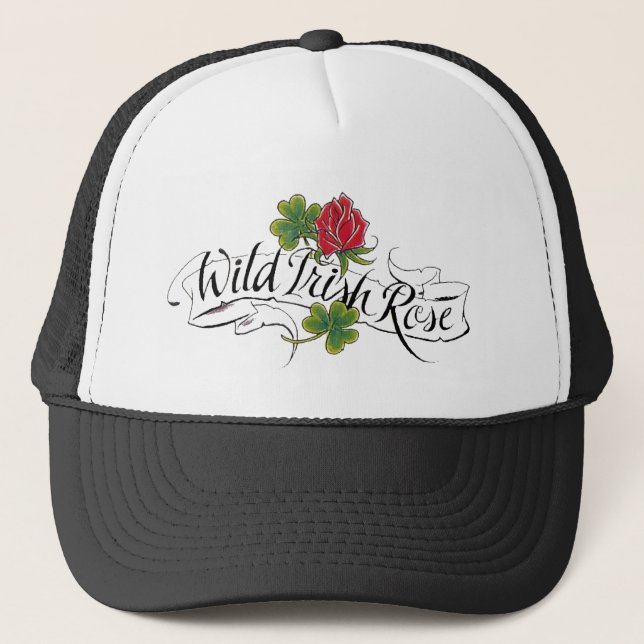 Wilde irische Rose Truckerkappe (Vorderseite)