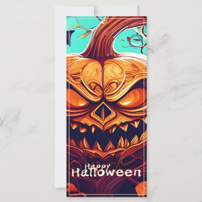 Wilde Jack-o-Lantern-Fledermaus-Halloween-Kunst (Vorderseite)
