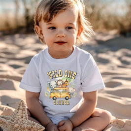 Wilde Jungen Geburtstagssafari Baby T-shirt