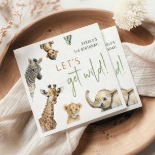 Wilde Jungle Safari Tiere Kindergeburtstag Party Serviette