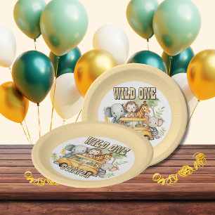Wilde Jungs Geburtstag Safari-Tiere Pappteller