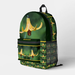 Wilde Kanadische Lilie mit Glühwürmchen personalis Bedruckter Rucksack