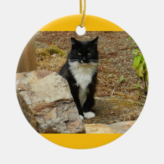 Wilde Katze Momma Keramik Ornament (Vorne)