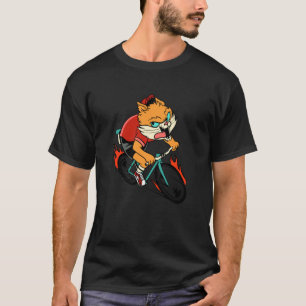 Wilde Katze Radfahrer Tritt Schnell Vintage Biker T-Shirt