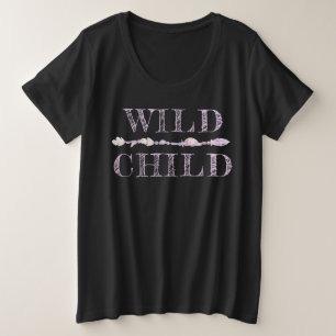 Wilde Kinderfedern und Perlen boho Slogan tee