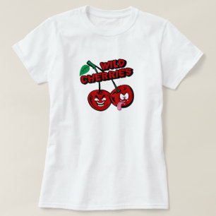 Wilde Kirschen lustiges Cartoon-T-Shirt T-Shirt