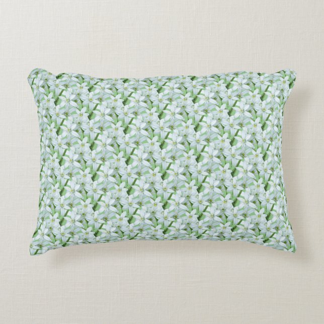 Wilde Knoblauch Blume Kruste. BG Green Accent Pill Dekokissen (Vorderseite)