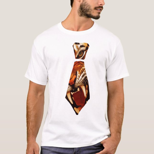 Wilde Krawatte (Tiger) T-Shirt (Vorderseite)