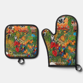 Wilde Kreation  Ofenhandschuh & Topflappen-Set