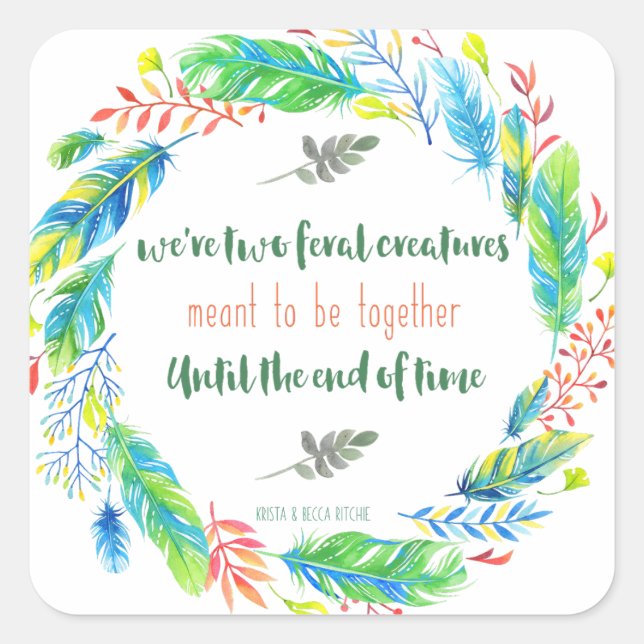 Wilde Kreaturen Quadratischer Aufkleber (Vorderseite)