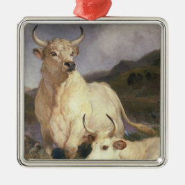 Wilde Kühe (Chillingham) Ornament Aus Metall