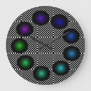 Wilde Kunst Spaß Trippy optische Täuschung ungewöh Große Wanduhr