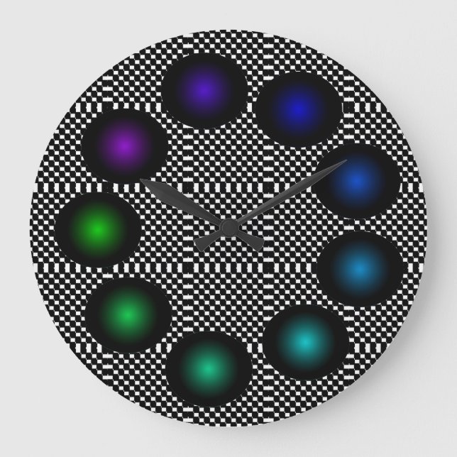 Wilde Kunst Spaß Trippy optische Täuschung ungewöh Große Wanduhr (Vorderseite)
