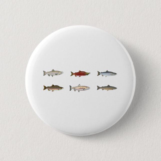 Wilde Lachse Button (Vorderseite)