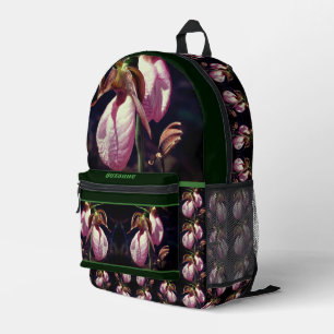 Wilde Lady Slipper Orchid-Blume Personalisiert Bedruckter Rucksack