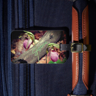 Wilde Lady Slipper Orchid-Blume Personalisiert Gepäckanhänger