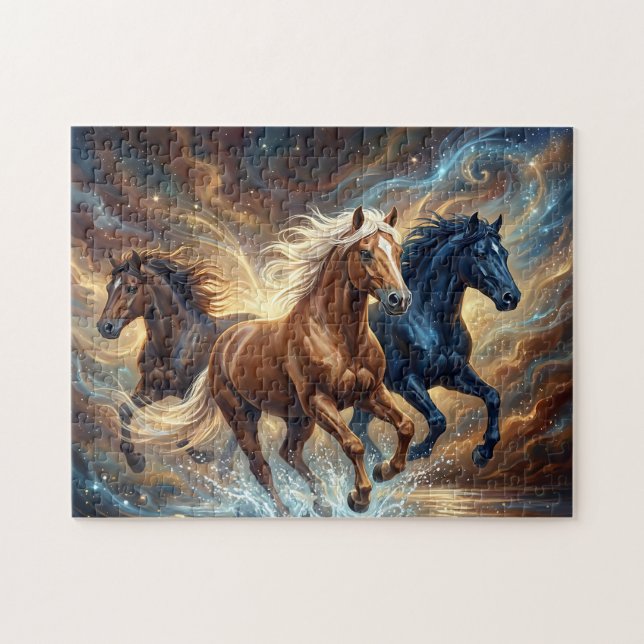 Wilde laufende Pferde Puzzle (Horizontal)