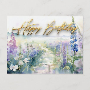 Wilde Lavendelblumen Alles Gute zum Geburtstag Postkarte