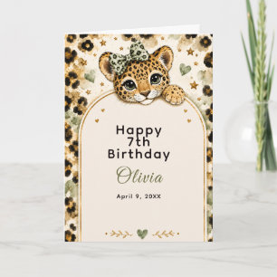 Wilde Leopard 12. Geburtstagsfeier Karte