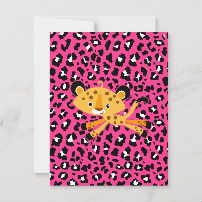 wilde Leopard PINK-Babypartyeinladungen! Einladung (Vorderseite)