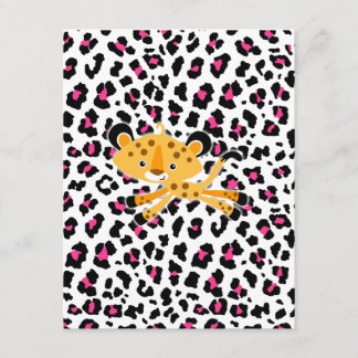 wilde Leoparden rosa Babydusche Einladungen! Einladung