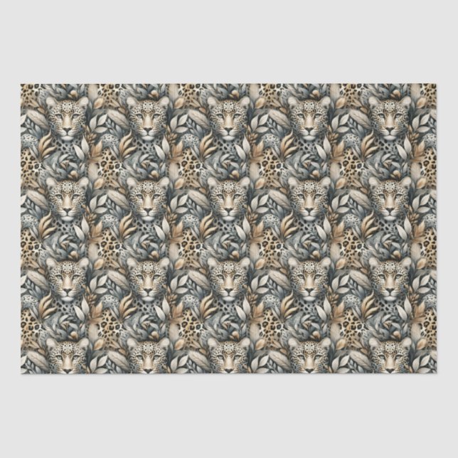 Wilde Leoparden  Seidenpapier (Vorderseite)