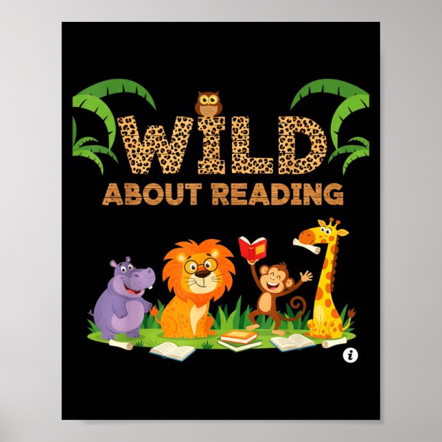 Wilde Leselernende Lesetag für Kinder Poster (Vorne)