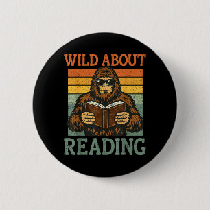 Wilde Leselust Lustiger Bigfoot-Buchliebhaber Button