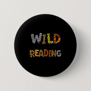 Wilde lesende Kinder lesen Bücher und Bücherwurm Button