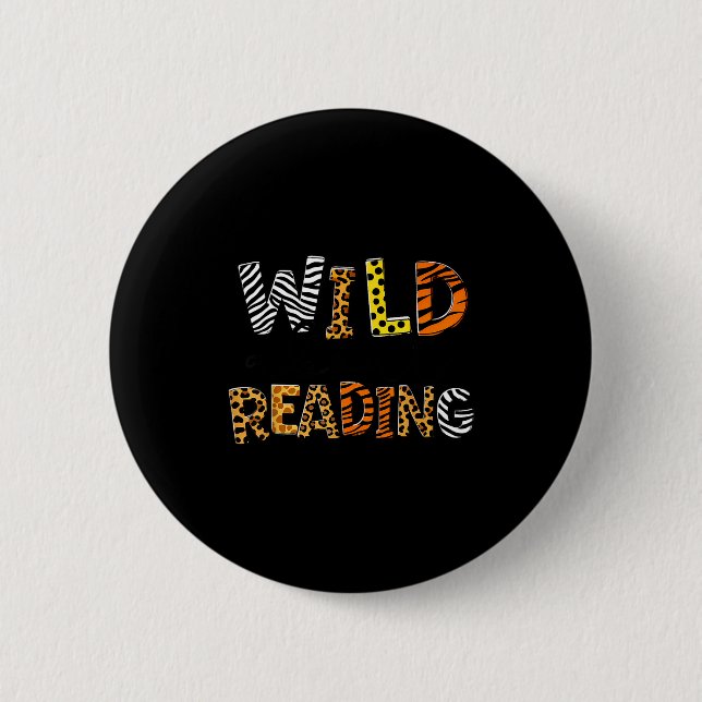 Wilde lesende Kinder lesen Bücher und Bücherwurm Button (Vorderseite)