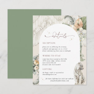 Wilde Liebe Boho-Makramee-Grün-Gästedetails Begleitkarte