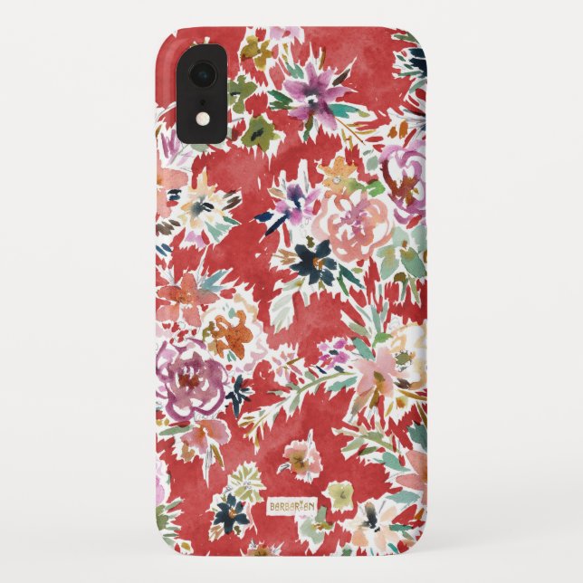 WILDE LIEBE mutiges rotes Blumen Case-Mate iPhone Hülle (Rückseite)