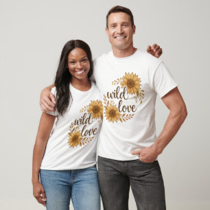 Wilde Liebe – Rustikales Boho-Sonnenblumen-Hochzei T-Shirt