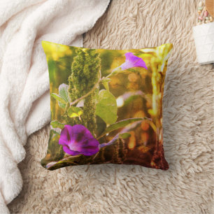 Wilde Lila Morning Glory Blume Abstrakt Kissen