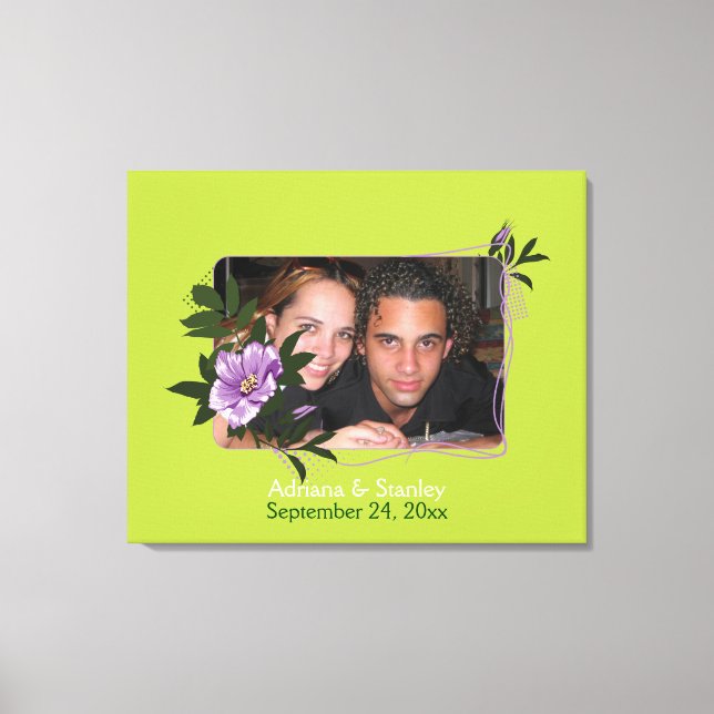 Wilde lila Rose Blumen Hochzeit Foto Leinwand druc (Vorderseite)