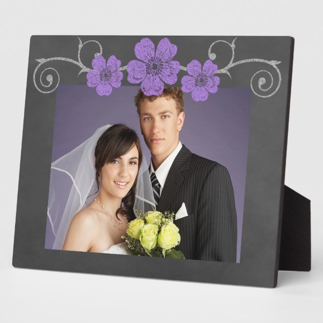 Wilde Lila Rose Chalkboard Fotoplatte (Seite)