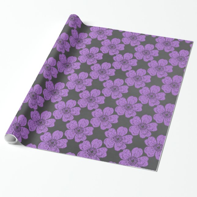 Wilde Lila Rose Chalkboard Geschenkpapier (Ungerollt)
